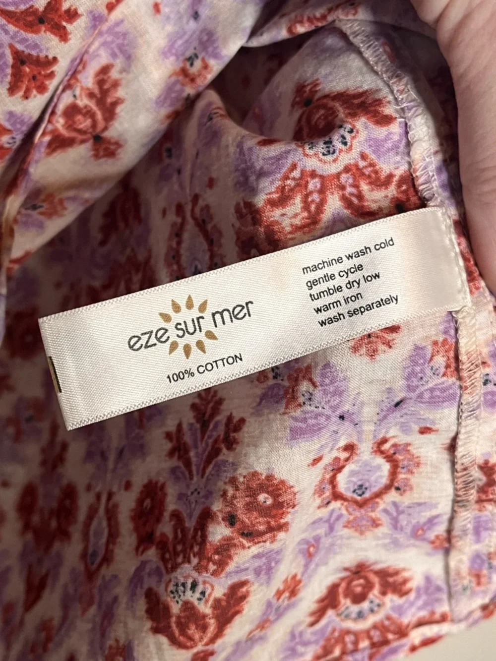 ANTHROPOLOGIE Eze Sur Mer Floral Lace Sleeve Boho Blouse Size Large - Picture 5 of 5